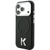 Karl Lagerfeld dėklas IPHONE 18 Pro Max/17 Pro Max suderinamas su MagSafe (grūdintas reljefinis žiedas ir Kameo logotipas) juodas