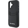 Karl Lagerfeld HC Grained PU Cardslot metalinis pailgas iPhone 16 dėklas - Juodas