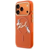 Karl Lagerfeld IML Choupettes Karl Script Logo MagSafe dėklas, skirtas iPhone 17 Pro – Oranžinis
