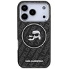 Dėklas Karl Lagerfeld IML Glitter Karl & Choupette Heads Logo MagSafe, skirtas iPhone 17 Pro, juodas