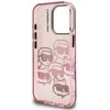 Dėklas Karl Lagerfeld IML Multi K&C Head Pattern skirtas Apple iPhone 16 Pro rožinės spalvos