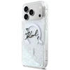 „Karl Lagerfeld“ skysto blizgučio „Karl Script“ logotipo „MagSafe“ dėklas, skirtas „iPhone 17 Pro Max“ – skaidrus