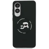Dėklas Karl Lagerfeld Silicone Double Heads And Circle MagSafe Samsung Galaxy S25 Edge juodos spalvos