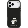 Dėklas Karl Lagerfeld Silicone Karl&Choupette Metal Pin, skirtas iPhone 18 Pro Max / 17 Pro Max, juodas