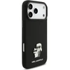 Dėklas Karl Lagerfeld Silicone Karl&Choupette Metal Pin, skirtas iPhone 18 Pro Max / 17 Pro Max, juodas