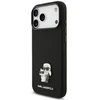 Dėklas Karl Lagerfeld Silicone Karl&Choupette Metal Pin, skirtas iPhone 18 Pro Max / 17 Pro Max, juodas