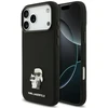 Dėklas Karl Lagerfeld Silicone Karl&Choupette Metal Pin, skirtas iPhone 18 Pro Max / 17 Pro Max, juodas