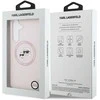 Dėklas Karl Lagerfeld Silicone Karl&Choupette Heads MagSafe skirtas Samsung Galaxy S25 FE rožinės spalvos
