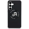 Dėklas Karl Lagerfeld Silicone Karl&Choupette Heads MagSafe skirtas Samsung Galaxy S25 FE juodos spalvos