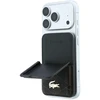 Dėklas Lacoste PVC mišinio „Monogram Petit Pique“ „MagSafe“ piniginė su stovu, ruda