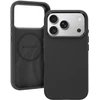 Liavec šilkinis dėklas su metaliniu kameros rėmeliu, skirtas iPhone 18 Pro Max/17 Pro Max, juodas