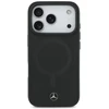 Mercedes Plain Smooth Leather MagSafe dėklas iPhone 17 Pro juodos spalvos