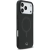 Mercedes Plain Smooth Leather MagSafe 17 Pro Max iPhone juodos spalvos dėklas