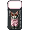 „Nimmy Glasses“ stilingas katino formos dėklas, skirtas „iPhone 17 Pro Max“ – juodas