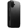 Dėklas Nomad Modern Leather Folio, juodas - iPhone 16 Plus