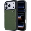 Dėklas Selencia Riva nugarėlė su kortelių dėklu, skirta iPhone 17 Pro – šalavijo žalia