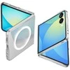 Dėklas Spigen AirSkin Mag MagSafe Samsung Galaxy Z Flip 7 Crystal skaidrus ir baltos spalvos