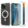Dėklas Spigen Ultra Hybrid MagSafe, baltas + stiklas tR EZ Fit Pack - iPhone 16 Pro Max