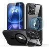 Dėklas su stoveliu + apsauginis stiklas Apple iPhone 16 Plus ESR Classic Hybrid Kickstand Halolock MagSafe & Tempered Glass Clear dėklas telefonui juodos spalvos