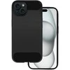 Dėklas Topt Galinis dangtelis CARBON skirtas Apple iPhone 15 Plus juodos spalvos