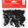Dekoracija Pom-Pom College, 8 mm., 120 vnt., juodos spalvos