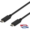 DELTACO USB-C į USB-C laidas, 1m, 10Gbps, 100W 5A, USB 3.1 Gen Juodas USBC-1402