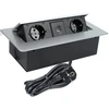 Design Light Ilgiklis montuojamas balde KOMBI BOX, 2x Schuko, 1x USB, 1x USB-C, su pilku rėmeliu, 3m laidas