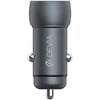 Devia automobilinis įkroviklis Extreme PD QC 3.0 30W + 18W 1x USB 1x USB-C tamsiai pilkas