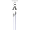 Devia kabelis lanyard 2in1 PD USB-C - USB-C 1,2 m 60W violetinės spalvos