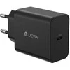 Devia laidinis įkroviklis Rocket PD 45W 1x USB-C juodos spalvos+ kabelis USB-C - USB-C