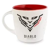 Diablo Chairs puodelis baltos spalvos ir raudonos spalvos