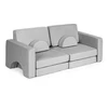 Didelė 2 vietų modulinė sulankstoma sofa vaikams „pasidaryk pats“ su 10 minkštų pagalvių – pilka ECOTOYS