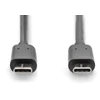 Digitus AK-300138-030-S USB-C Kabelis, USB-C 2.0 Male į USB-C 2.0 Male, 3 m, Juoda