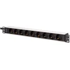 Digitus DN-95440 maitinimo paskirstymo įrenginys 9 AC išvestis(ys / čių) 1U Juoda, Sidabras