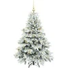 Dirbtinė Kalėdų eglutė su 150 LED Balta 150 cm PE ir PVC