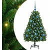 Dirbtinė Kalėdų eglutė su 150 LED Žalia 120 cm PVC ir metalas