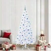 Dirbtinė Kalėdų eglutė su 300 LED Balta 210 cm PVC ir Plienas