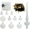 Dirbtinė Kalėdų eglutė su 300 LED Balta 180 cm PVC ir Plienas