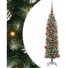 Dirbtinis lieknas Kalėdų medis su 150 LED Žalia ir balta 150 cm