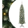 Dirbtinis lieknas Kalėdų medis su 150 LED Žalia ir balta 150 cm