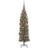 Dirbtinis lieknas Kalėdų medis su 150 LED Žalia ir balta 150 cm