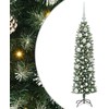 Dirbtinis lieknas Kalėdų medis su 150 LED Žalia ir balta 120 cm