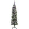 Dirbtinis lieknas Kalėdų medis su 150 LED Žalia ir balta 150 cm