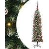 Dirbtinis lieknas Kalėdų medis Žalia ir balta 120 cm