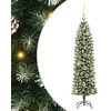 Dirbtinis lieknas Kalėdų medis su 150 LED Žalia ir balta 150 cm