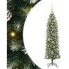 Dirbtinis lieknas Kalėdų medis su 150 LED Žalia ir balta 150 cm