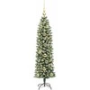 Dirbtinis lieknas Kalėdų medis su 150 LED Žalia ir balta 150 cm