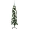 Dirbtinis lieknas Kalėdų medis su 150 LED Žalia ir balta 120 cm