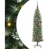 Dirbtinis lieknas Kalėdų medis su 150 LED Žalia ir balta 150 cm