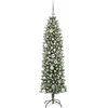 Dirbtinis lieknas Kalėdų medis su 150 LED Žalia ir balta 150 cm